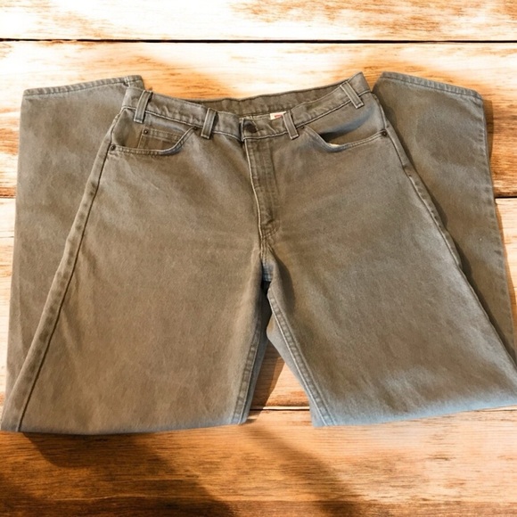 Vintage Levi’s 550 Orange Tab Relaxed Fit Tapered Leg Tan Denim Jeans 90’s 36x34 - Picture 5 of 8